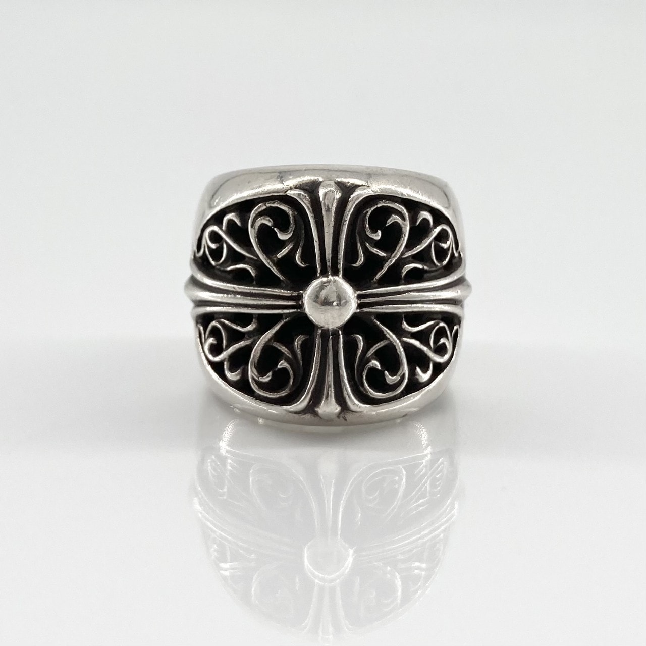 CHROME HEARTS(クロムハーツ) CLASSIC OVAL クラシックオーバルクロス シルバー SV925 #22.5号 KEEPER リング・指輪 43.37g シルバー