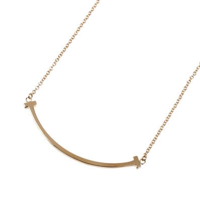 TIFFANY&Co. ティファニー K18PG ピンクゴールド Tスマイル スモール ネックレス 60011678 2.9g 41/46cm レディース【中古】