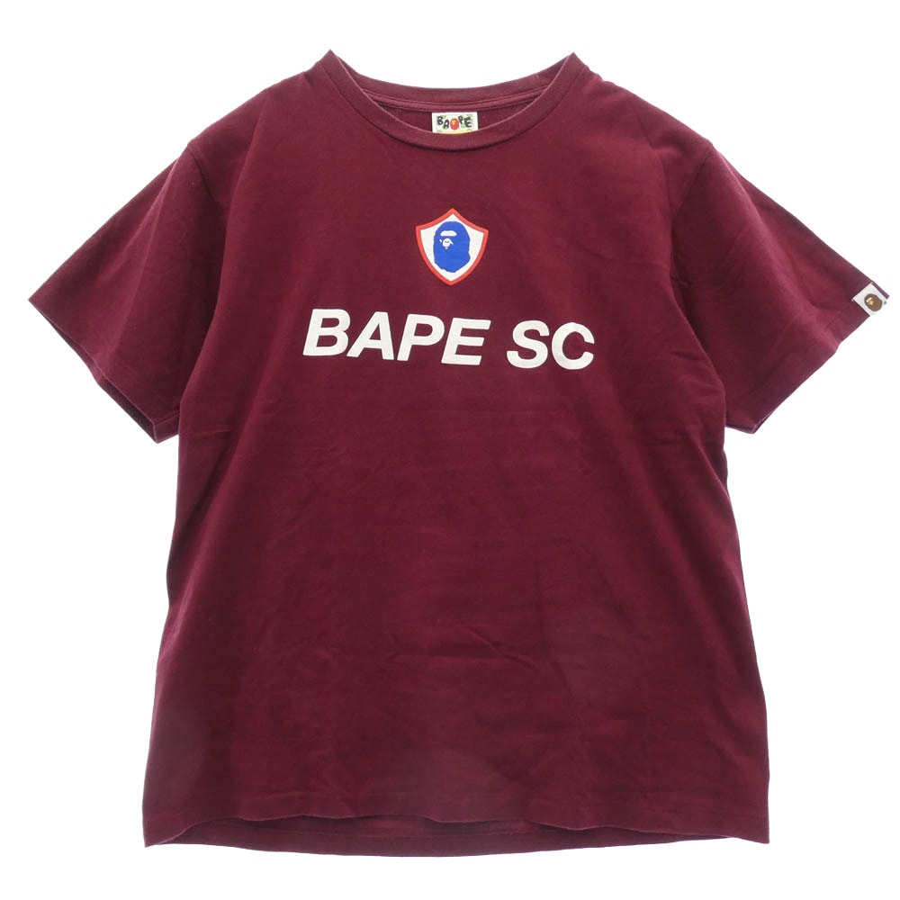 A BATHING APE アベイシングエイプ Tシャツ BAPE SC プリント 半袖 Tシャツ カットソー ワインレッド系 L【中古】