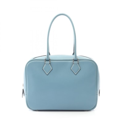 エルメス HERMES プリュム28 ハンドバッグ バッグ レザー カーフ(牛革) ヴォーエプソン ヴォーエプソン ブルージーン □J刻印(2006年製造) レディース ブルー系 【中古】