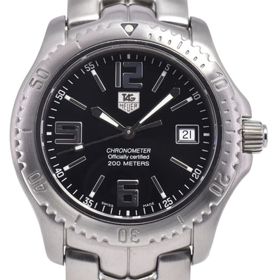 タグホイヤー TAG HEUER WT5110 リンク クロノメーター デイト ブラック 自動巻き メンズ 美品 腕時計 Q#149271