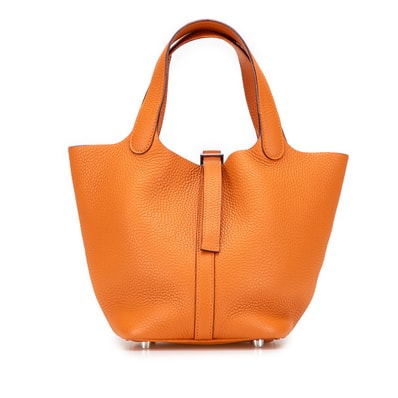 エルメス ピコタンPM ハンドバッグ ポティロン オレンジ トリヨンクレマンス レディース HERMES 【中古】