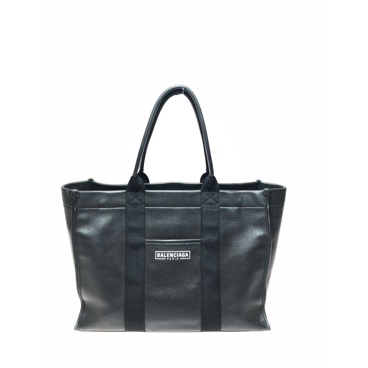 ▼▼BALENCIAGA バレンシアガ ユニセックス ハードウェアトートバッグ カーフスキン ストラップ欠品 671400 ブラック