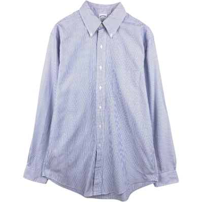 古着 ブルックスブラザーズ Brooks Brothers Est.1818 SLIM FIT 長袖 ボタンダウンストライプシャツ メンズL相当/eaa666497