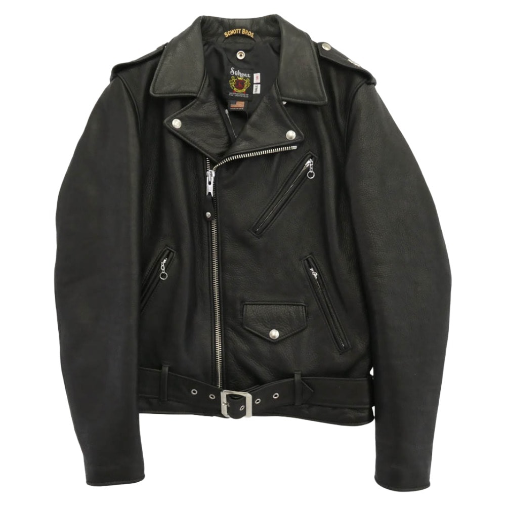 schott ショット ライダースジャケット 7825950019 ONESTAR NEW NAKED ワンスター ニュー ネイキッド TALL カウレザー ダブル ライダース ジャケット ブラック系 38【美品】【中古】