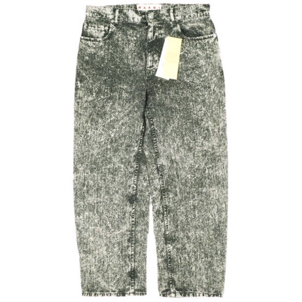 MARNI マルニ 24SS イタリア製 MARBLE DYED DENIM マーブルダイ ワイドデニムパンツ PAJD0425A0 USCT87 40 BLACK ジップフライ ジーンズ Wide Leg Denim ボトムス g25779