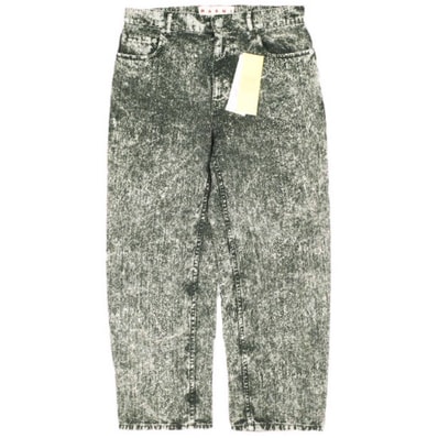 MARNI マルニ 24SS イタリア製 MARBLE DYED DENIM マーブルダイ ワイドデニムパンツ PAJD0425A0 USCT87 40 BLACK ジップフライ ジーンズ Wide Leg Denim ボトムス g25779