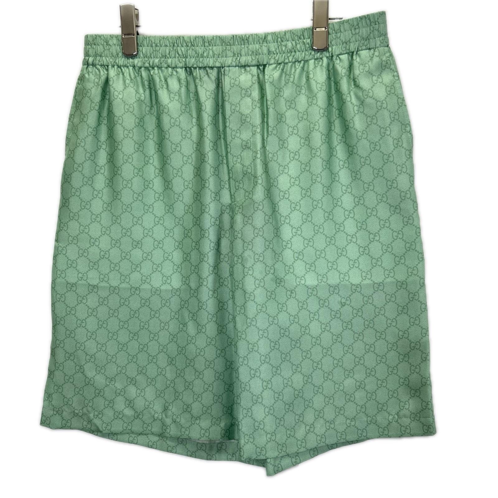 グッチ ×ヒグチユウコ 日本限定 864050 ZAUTT グリーン GG総柄 シルクツイル ショートパンツ 48