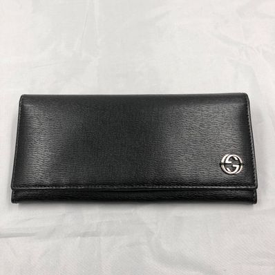 GUCCI Interlocking G Leather Wallet "Black"