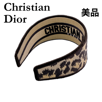 ★クリスチャンディオール★ カチューシャ ヘアバンド キャンバス レオパード