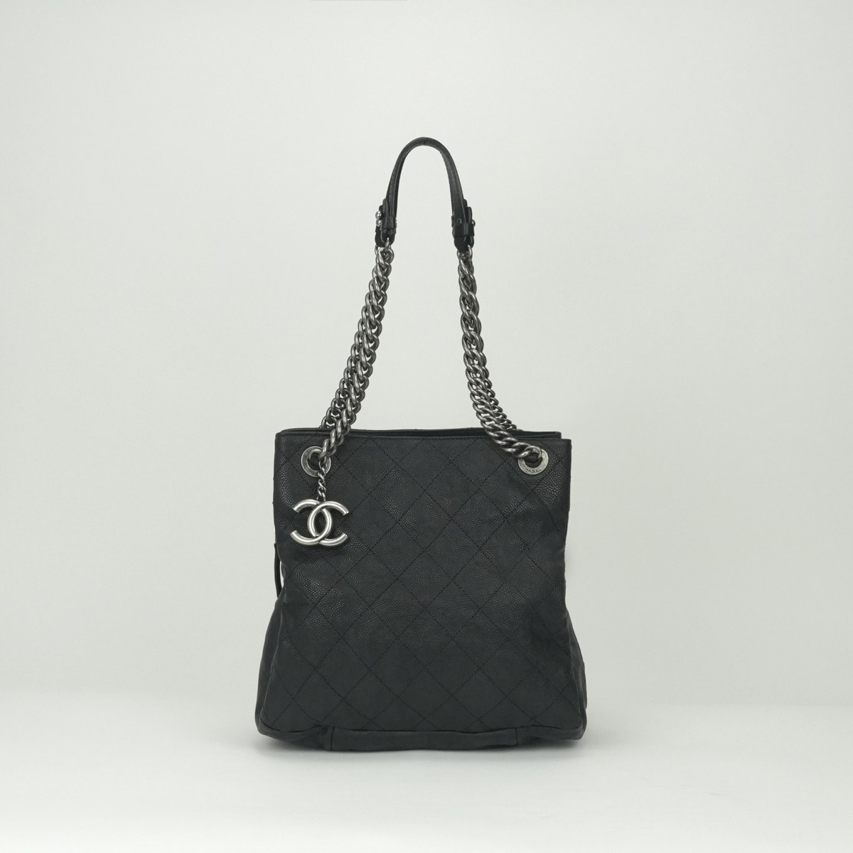 シャネル CHANEL マトラッセ バッグ トートバッグ ショルダーバッグ キャビアスキン ブラック Black 黒 シルバー金具 チェーントートバッグ チェーンショルダーバッグ