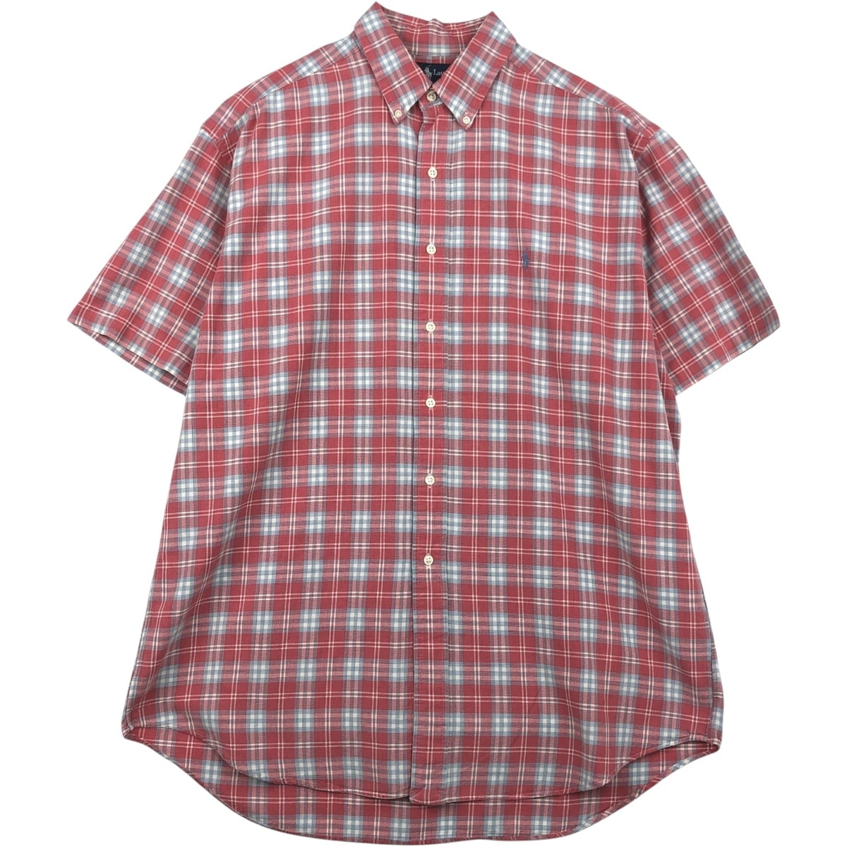 古着 ラルフローレン Ralph Lauren BLAKE 半袖 ボタンダウン チェックシャツ メンズL相当/eaa640950