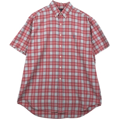 古着 ラルフローレン Ralph Lauren BLAKE 半袖 ボタンダウン チェックシャツ メンズL相当/eaa640950