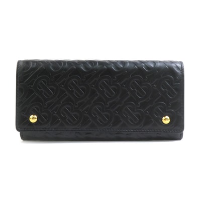 バーバリー BURBERRY 長財布 レザー ブラック ユニセックス【中古】 h31049k