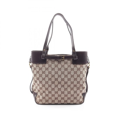 グッチ GUCCI GGキャンバス トートバッグ バッグ キャンバス レザー レディース ベージュ系 / ブラウン系 107757 【中古】