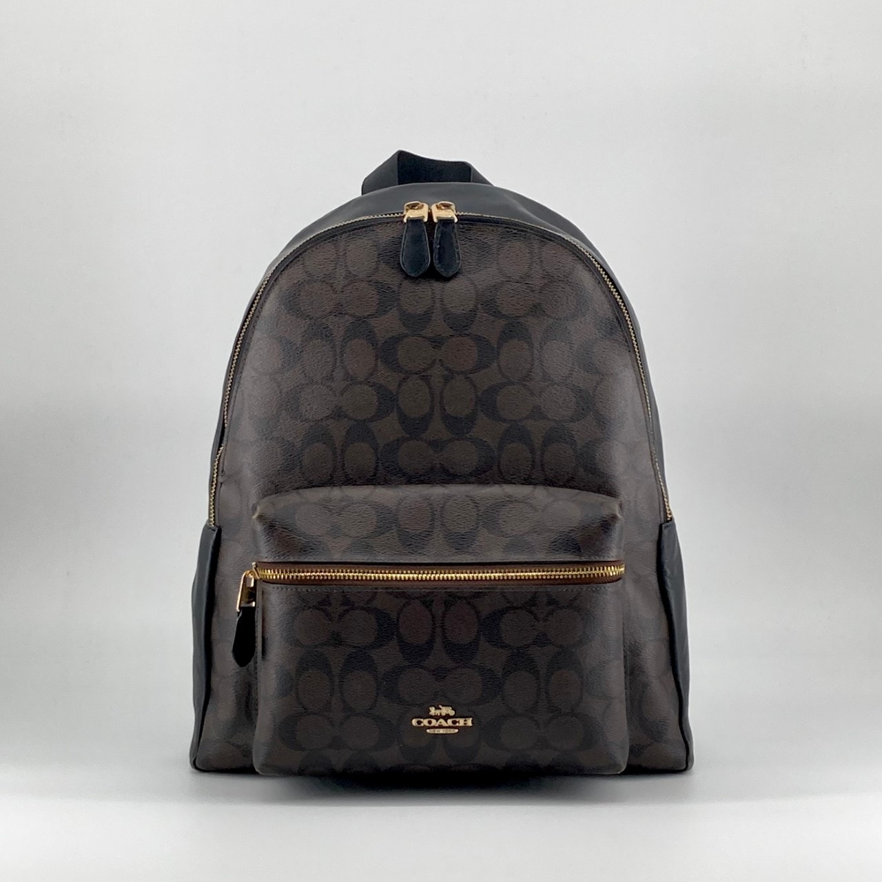 COACH(コーチ) チャーリー シグネチャー F58314 リュック・デイパック マホガニー×ブラック