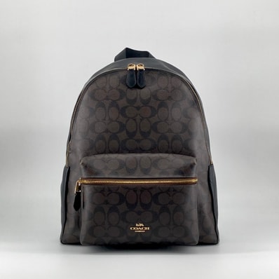 COACH(コーチ) チャーリー シグネチャー F58314 リュック・デイパック マホガニー×ブラック