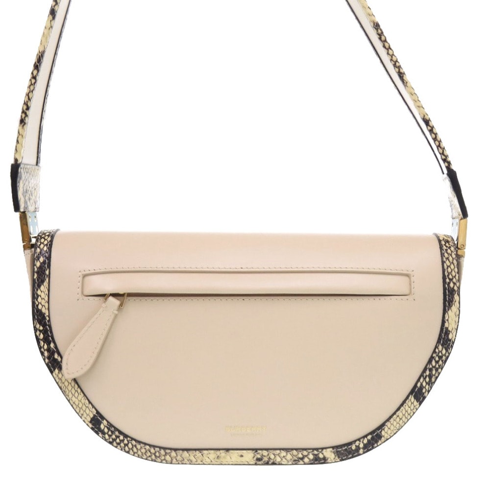 バーバリー  オリンピア   レザー パイソン ベージュ   ショ