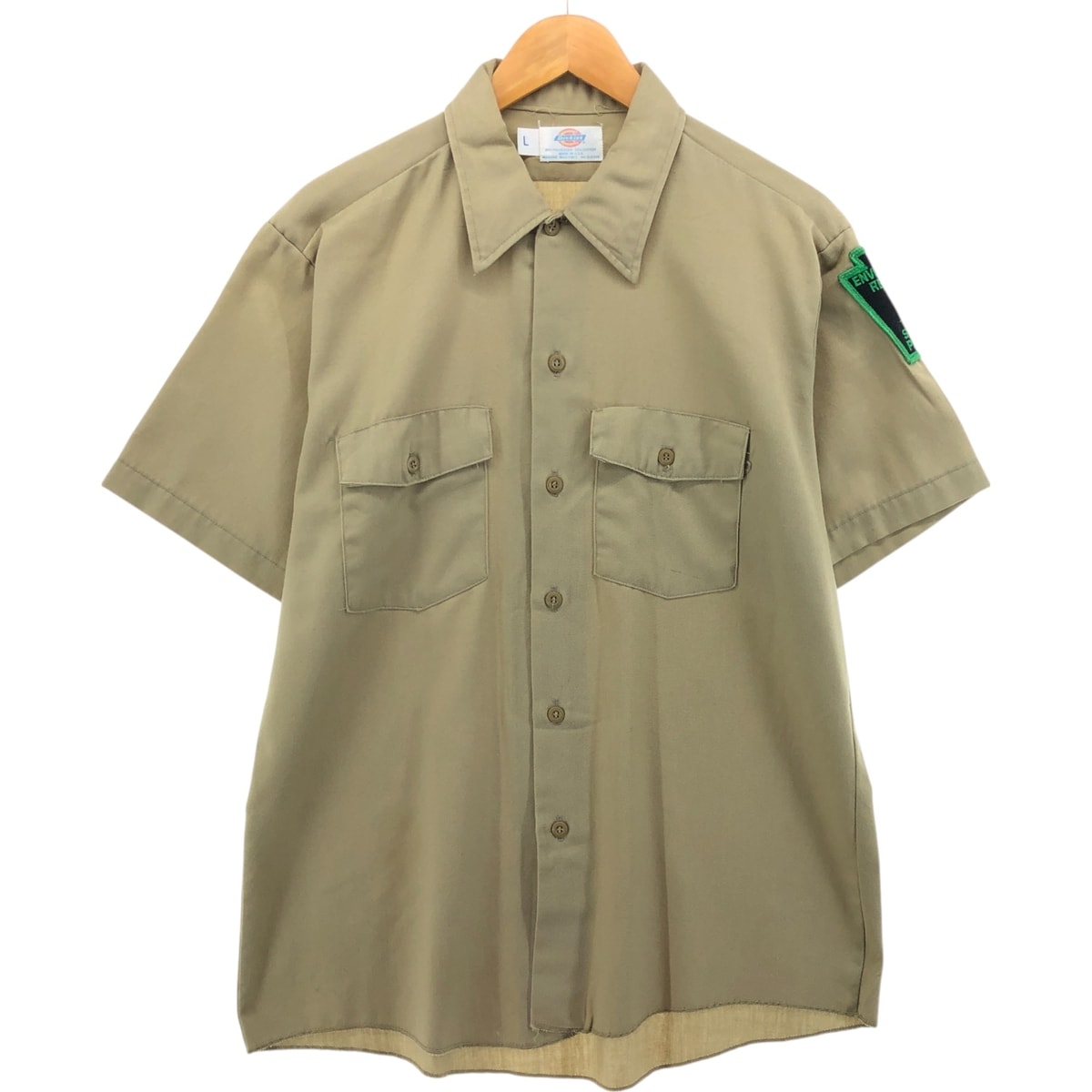 古着 80年代 ディッキーズ Dickies 半袖 ワークシャツ USA製 メンズL相当 ヴィンテージ/eaa564066