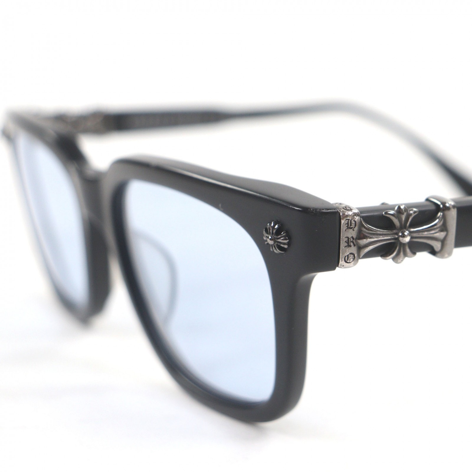 Chrome Hearts 52 19-153 COX UCKER 925 CH Plus Sunglasses "Matte Black/Blue"
