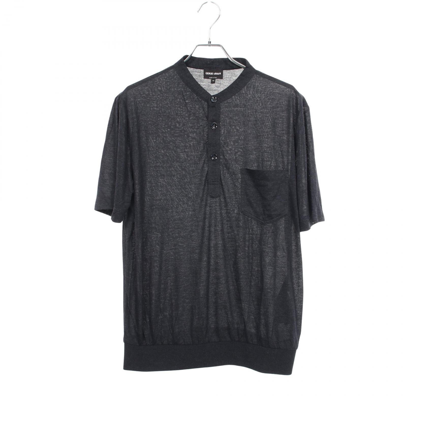 ジョルジオアルマーニ GIORGIO ARMANI ヘンリーネック 半袖Tシャツ 衣料品 トップス ビスコース / ナイロン メンズ ブルー系 3KSF50 【中古】