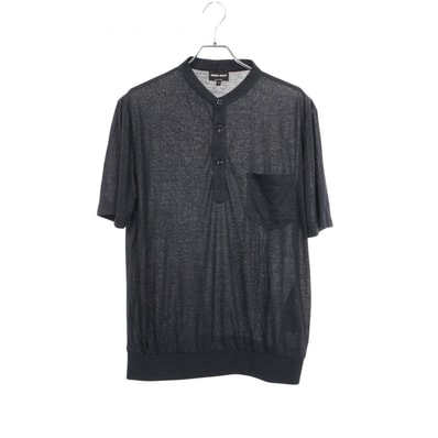 ジョルジオアルマーニ GIORGIO ARMANI ヘンリーネック 半袖Tシャツ 衣料品 トップス ビスコース / ナイロン メンズ ブルー系 3KSF50 【中古】