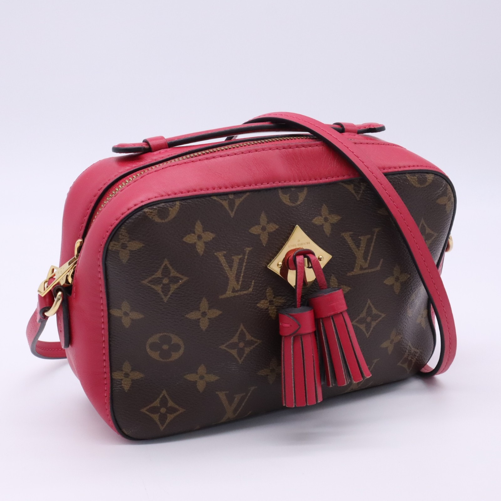 LOUIS VUITTON ルイ・ヴィトン モノグラム サントンジュ フリージア M43557 2wayショルダーバッグ ブラウン ベージュ ピンク コーティングキャンバス レザー レディース