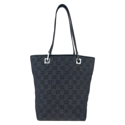 美品 GUCCI グッチ GG柄 ブラック シルバー金具 GGキャンバス トートバッグ ショルダーバッグ 602345 【中古】