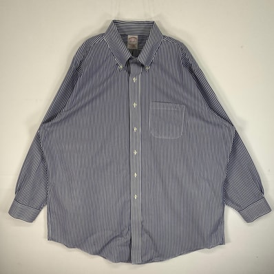 古着 ブルックスブラザーズ Brooks Brothers 長袖シャツ 胸ポケ ボタンダウン 大きいサイズ XL パープル系 ストライプ メンズ