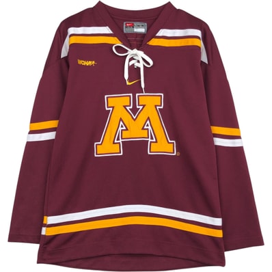 古着 ~00年代 ナイキ NIKE TEAM MINNESOTA ミネソタ大学 レースアップ 八分袖 カレッジ ゲームシャツ ホッケーシャツ メンズL相当/eaa645271