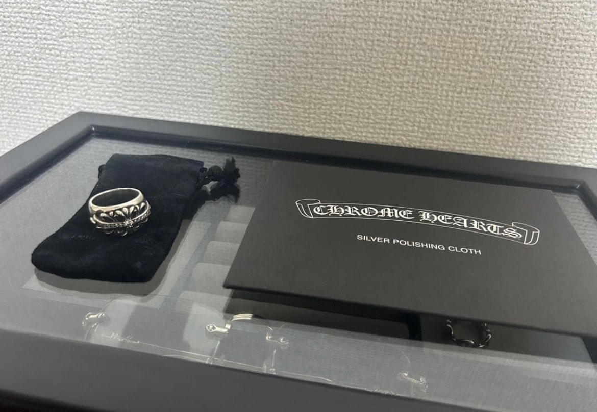 Chrome Hearts Floral Cross Pave Diamonds Ring "Silver"