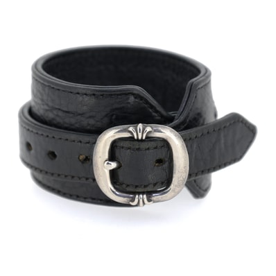 CHROME HEARTS クロムハーツ ロックンロール タイニー レザー ブラック メンズ ブレスレット