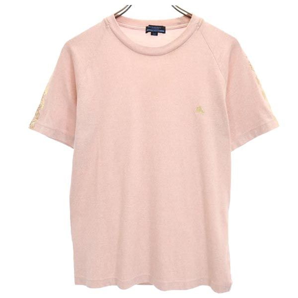 BURBERRY BLUE LABEL バーバリーブルーレーベル 日本製 三陽商会 肩プリント 半袖 Tシャツ M ピンク系