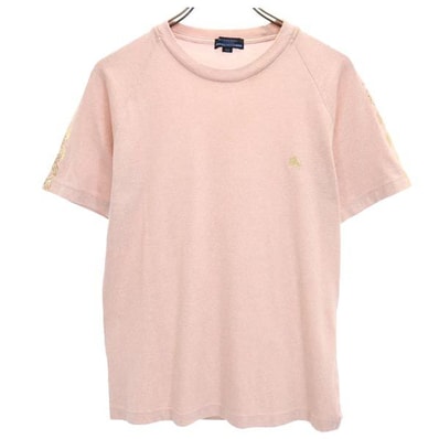BURBERRY BLUE LABEL バーバリーブルーレーベル 日本製 三陽商会 肩プリント 半袖 Tシャツ M ピンク系