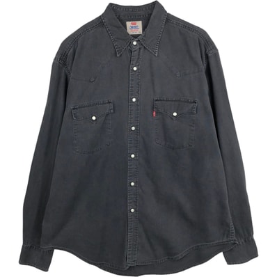 古着 90年代 リーバイス Levi's 60555-0565 長袖 デニムウエスタンシャツ メンズXL相当 ヴィンテージ/eaa651997