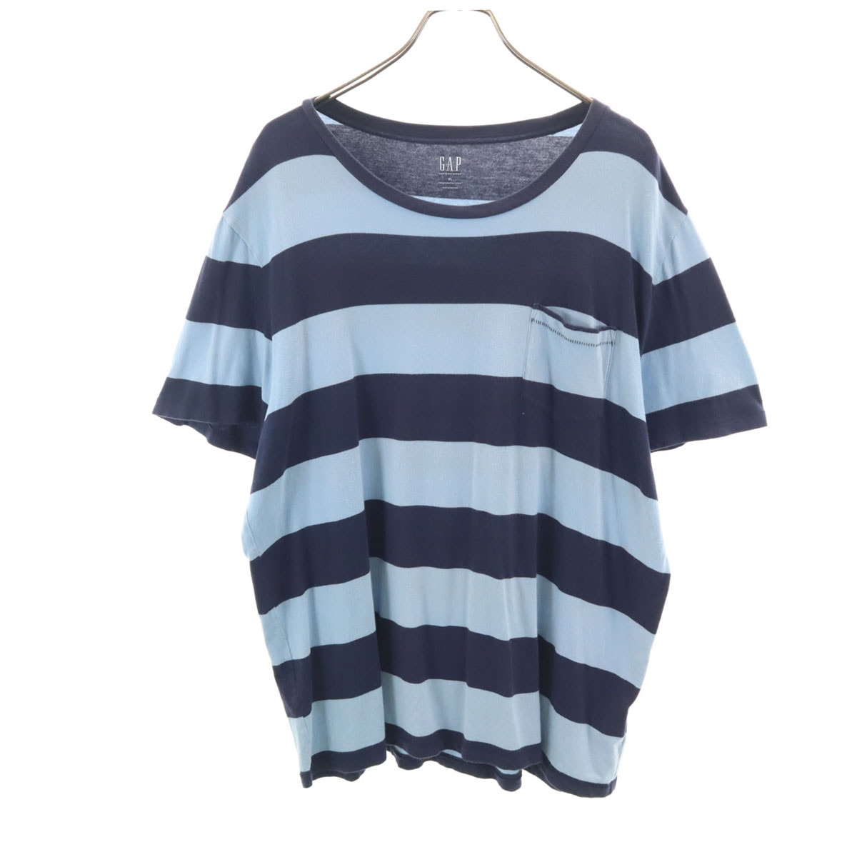 GAP ギャップ ボーダー柄 半袖 Tシャツ XL ネイビー系 ポケT