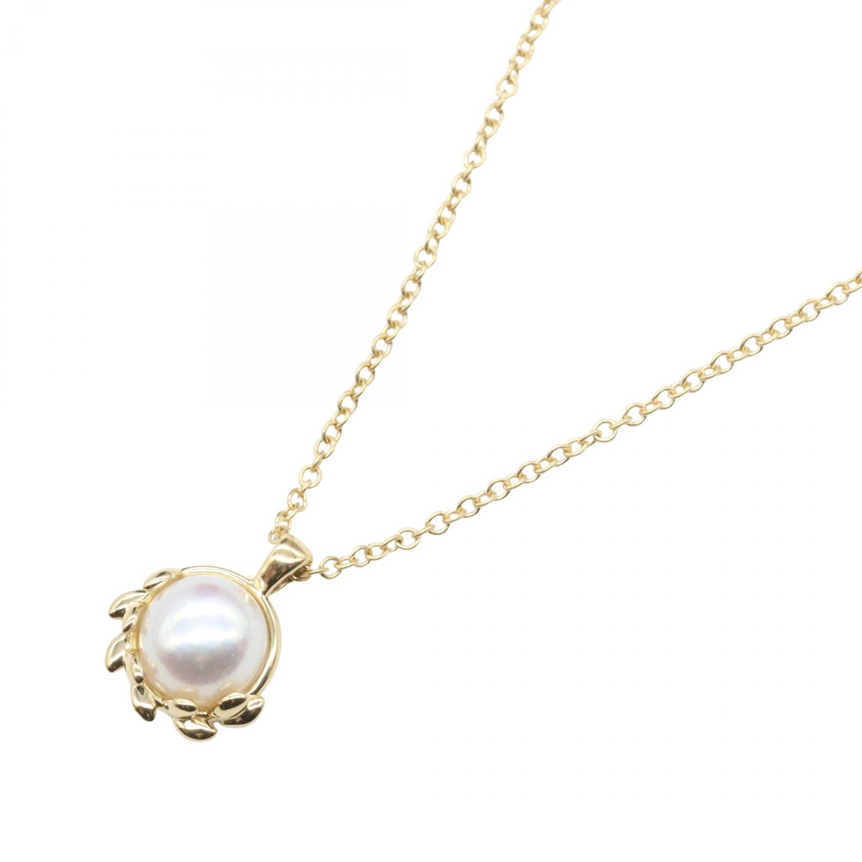 ティファニー TIFFANY＆CO オリーブリーフ パール ネックレス ネックレス ジュエリー K18（イエローゴールド） パール レディース ゴールド系 / ホワイト系 【中古】