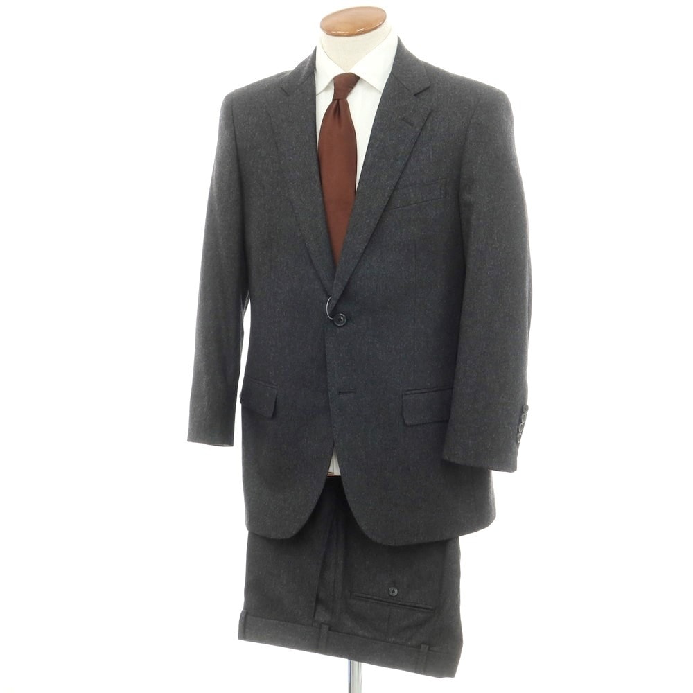 【中古】ブルックスブラザーズ Brooks Brothers ウールカシミヤ 2つボタンスーツ ダークグレー【サイズ39SHT/33】【メンズ】