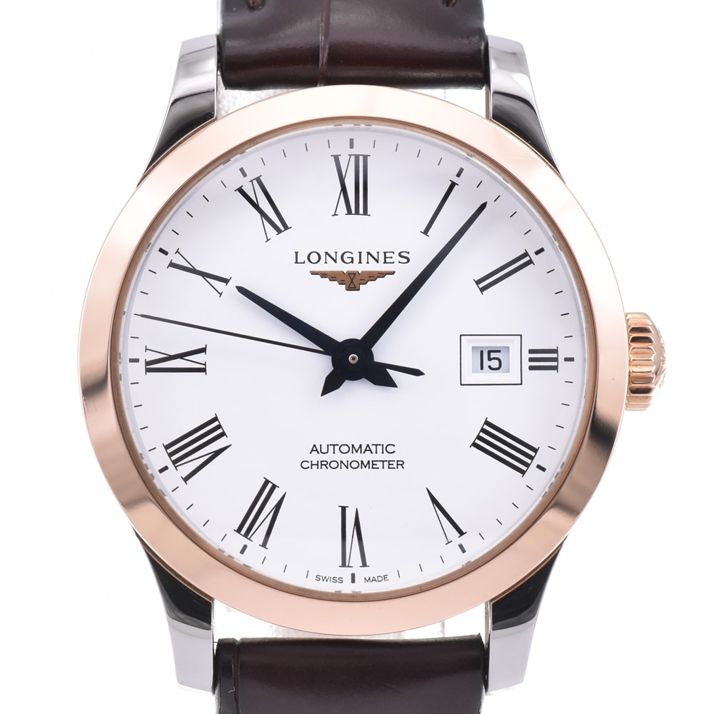 値下 ロンジン LONGINES L2.321.5.11.2 レコード デイト 自動巻き レディース 美品 箱・保証書付き R#146543
