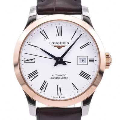 値下 ロンジン LONGINES L2.321.5.11.2 レコード デイト 自動巻き レディース 美品 箱・保証書付き R#146543