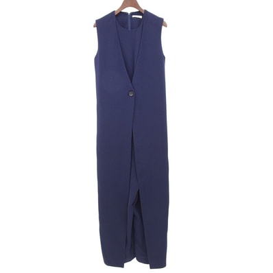 クラネ ポリエステル ノースリーブレイヤード オールインワン レディース ネイビー 1 12112-2261 1