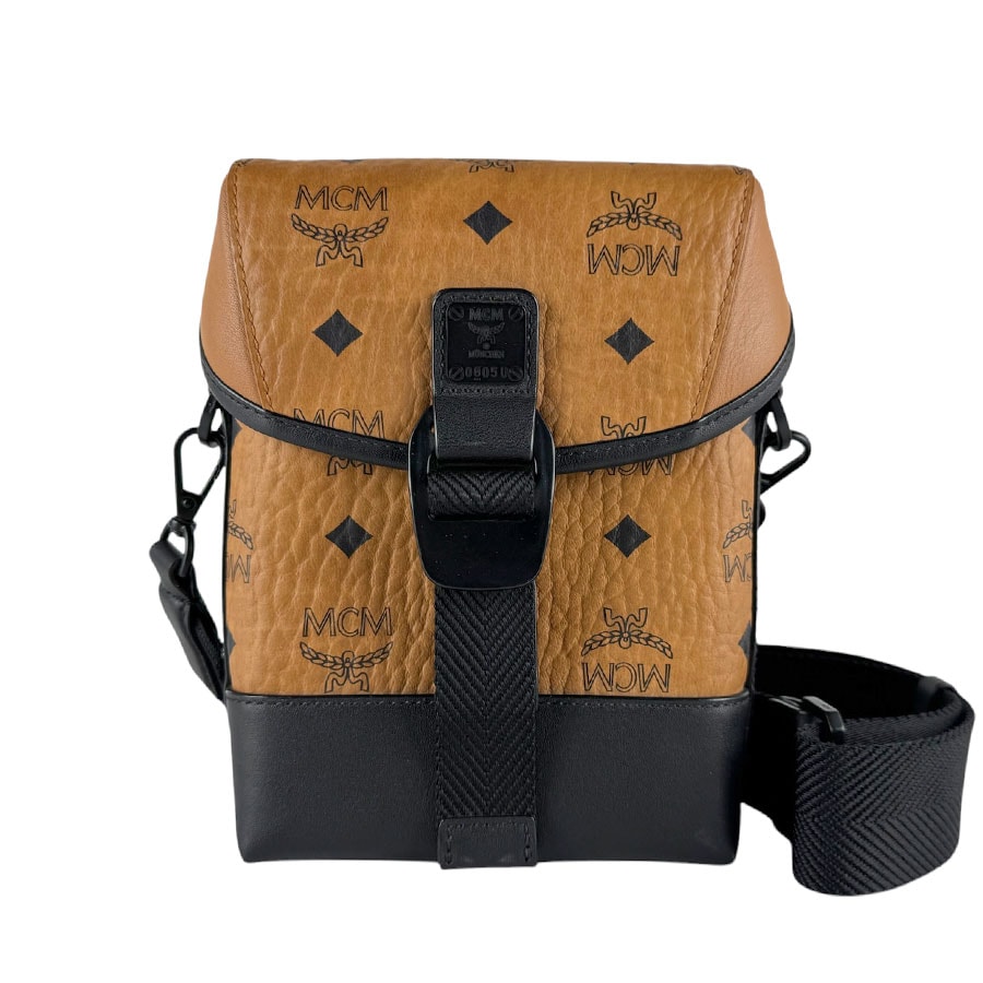 エム シー エム MCM ショルダーバッグ レザー ブラウン/ブラック ユニセックス【中古】 z9966