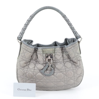 ディオール カナージュショルダーバッグ レザー×ナイロン