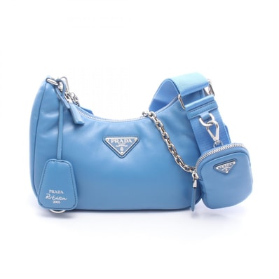 プラダ PRADA Re-Edition 2005 2WAY ショルダーバッグ バッグ レザー レディース ブルー系 1BH204 【中古】