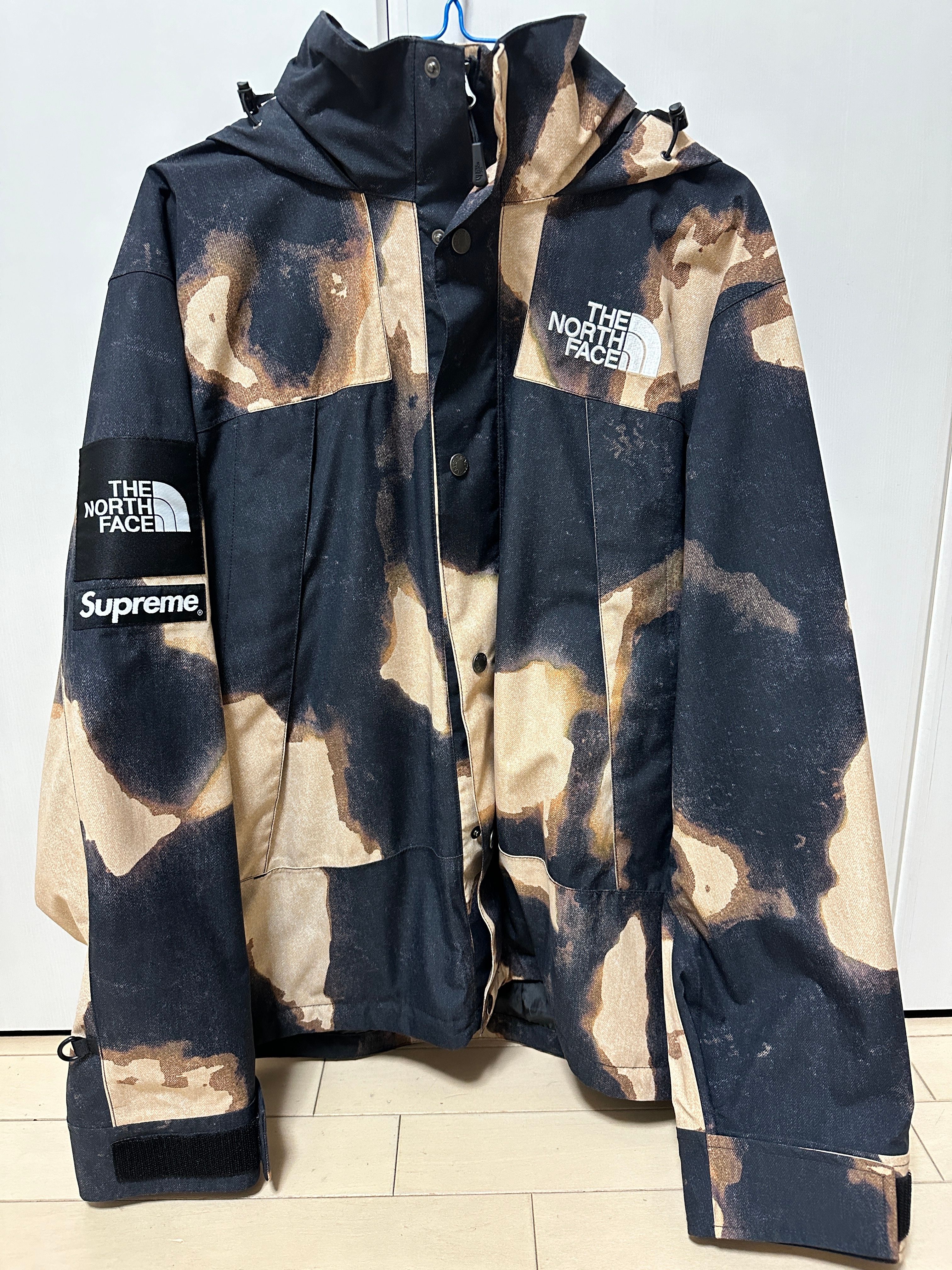 Supreme x The North Face Bleached Denim Print Mountain Jacket "Black"