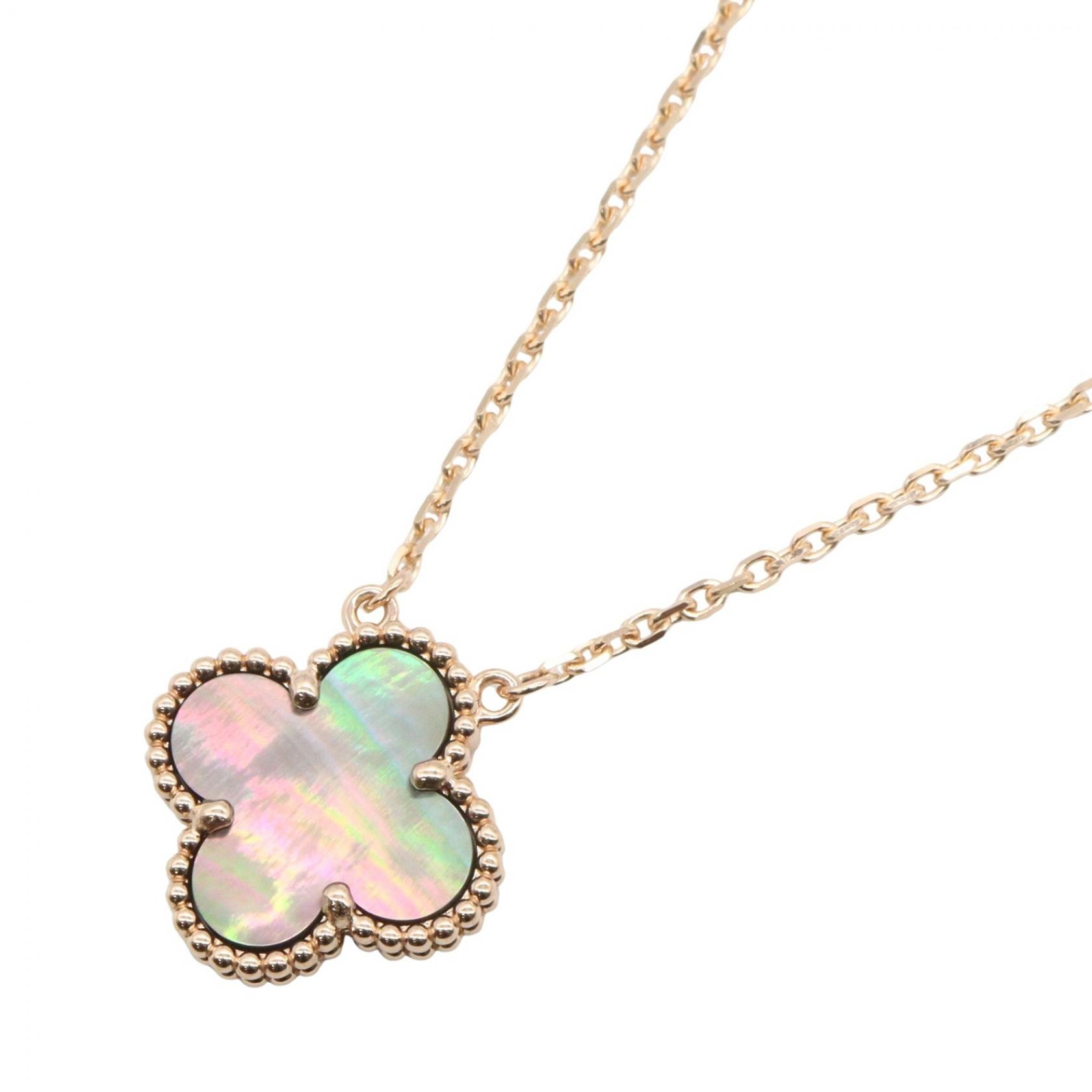 ヴァンクリーフ&アーペル Van Cleef & Arpels ヴィンテージアルハンブラ グレーマザーオブパール ネックレス ネックレス ジュエリー K18PG(ピンクゴールド) グレーマザーオブパール レディース ゴールド系