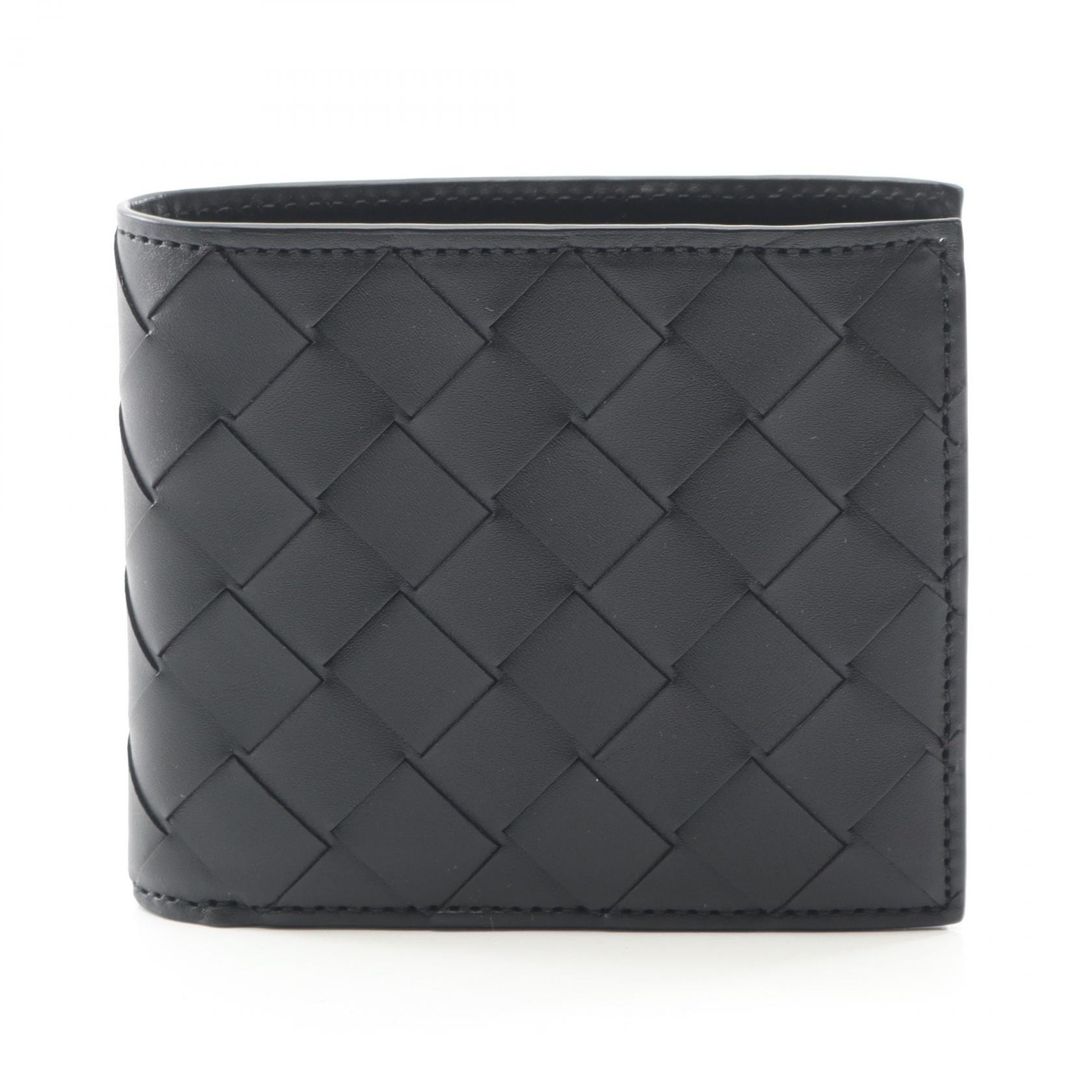 ボッテガヴェネタ BOTTEGA VENETA イントレチャート 二つ折り財布 財布 レザー メンズ ブラック系 749412VCPQ48803 【新品】