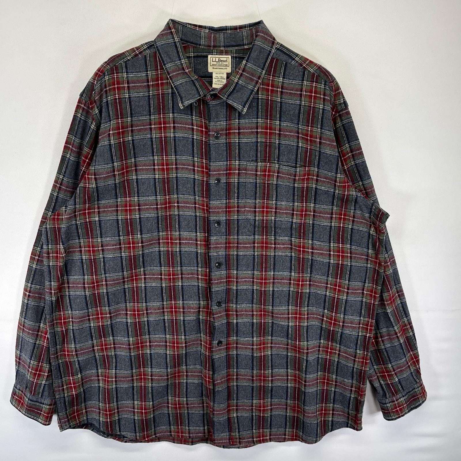 古着 エルエルビーン L.L.Bean 長袖シャツ ネルシャツ シャモア 胸ポケット 大きいサイズ XXL TALL  ネイビー系 チェック メンズ