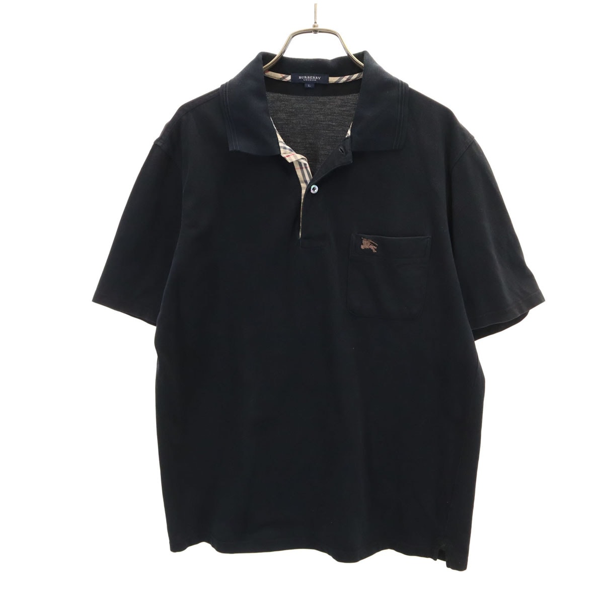 BURBERRY LONDON バーバリーロンドン 半袖 ポロシャツ L ブラック