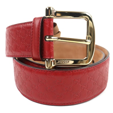 美品 グッチ ベルト レッド系 メンズ 80/32 281548